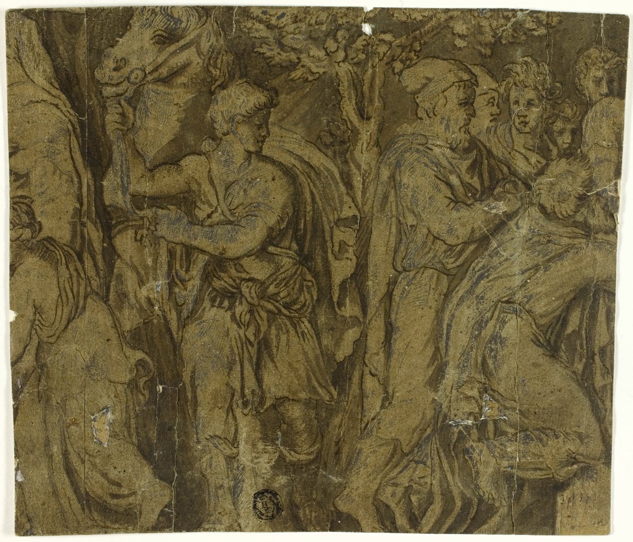 Geschichte von Niobe: Jugend mit Pferd; Anbeter von Polidoro da Caravaggio