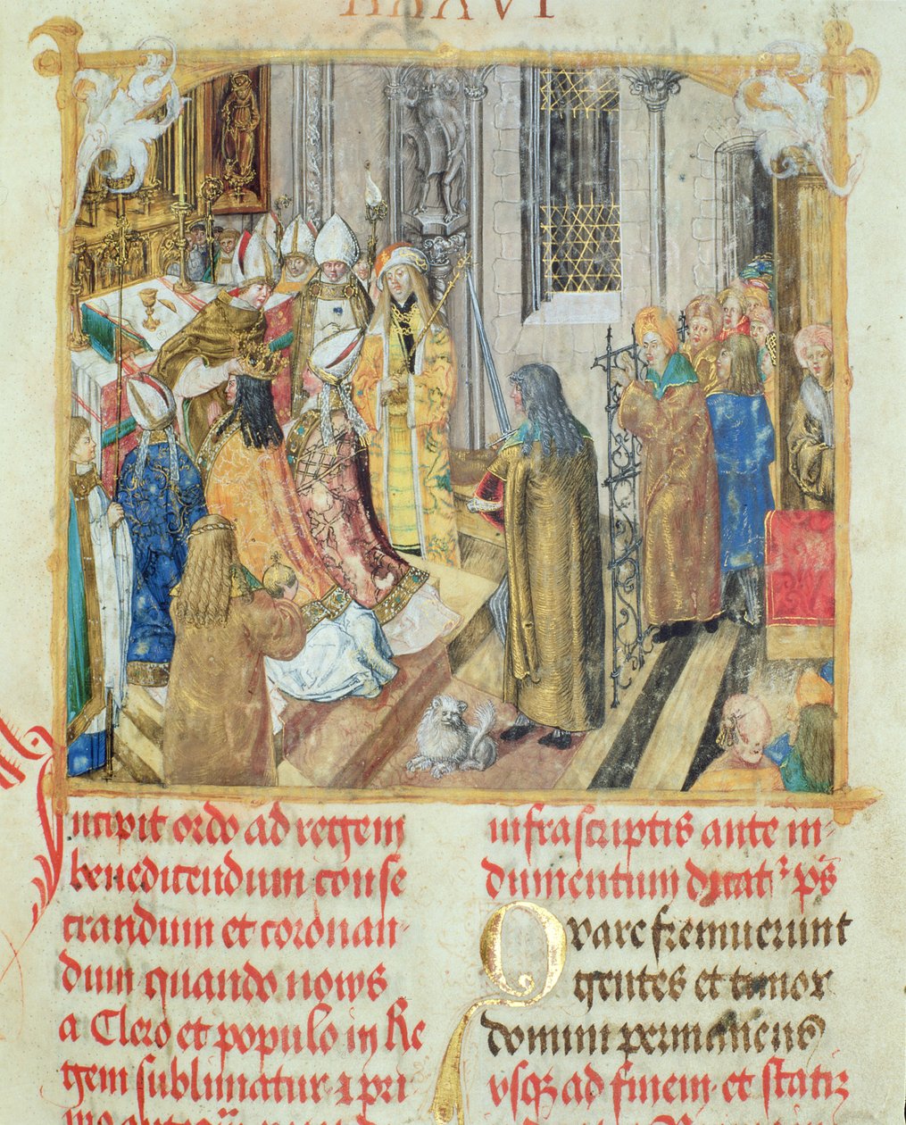 Krönung des Königs von Polen aus dem Pontifikale von Bischof Erasmus Ciolek, ca. 1510 von Polish School
