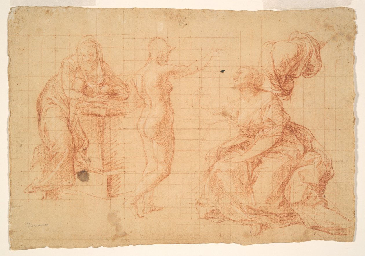 Studien für "Herkules an der Weggabelung" und für die "Geburt Christi" von Pompeo Girolamo Batoni