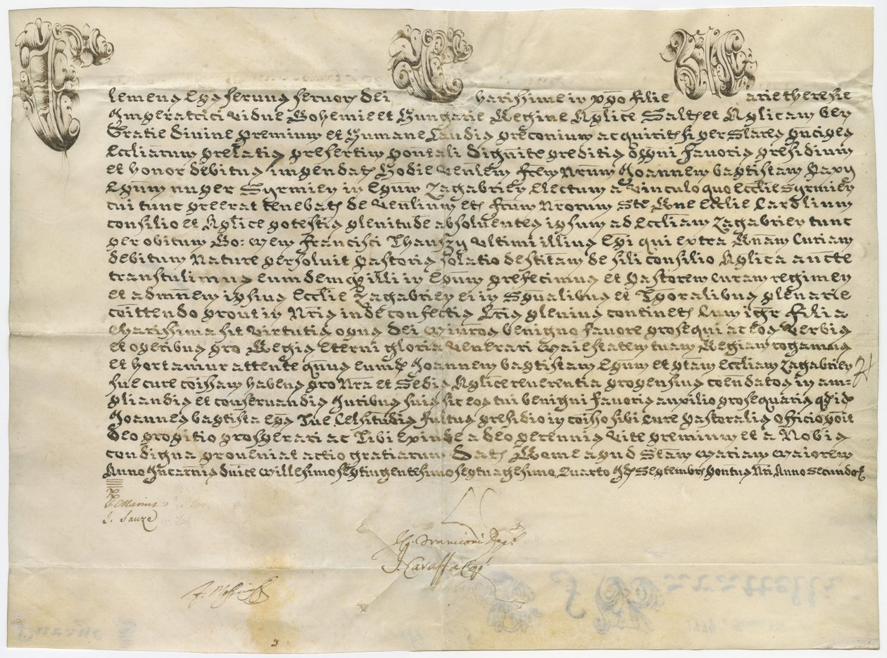 Apostolischer Brief von Papst Clemens XIV. an Kaiserin Maria Theresia, September 1774 von Pope Clement XIV