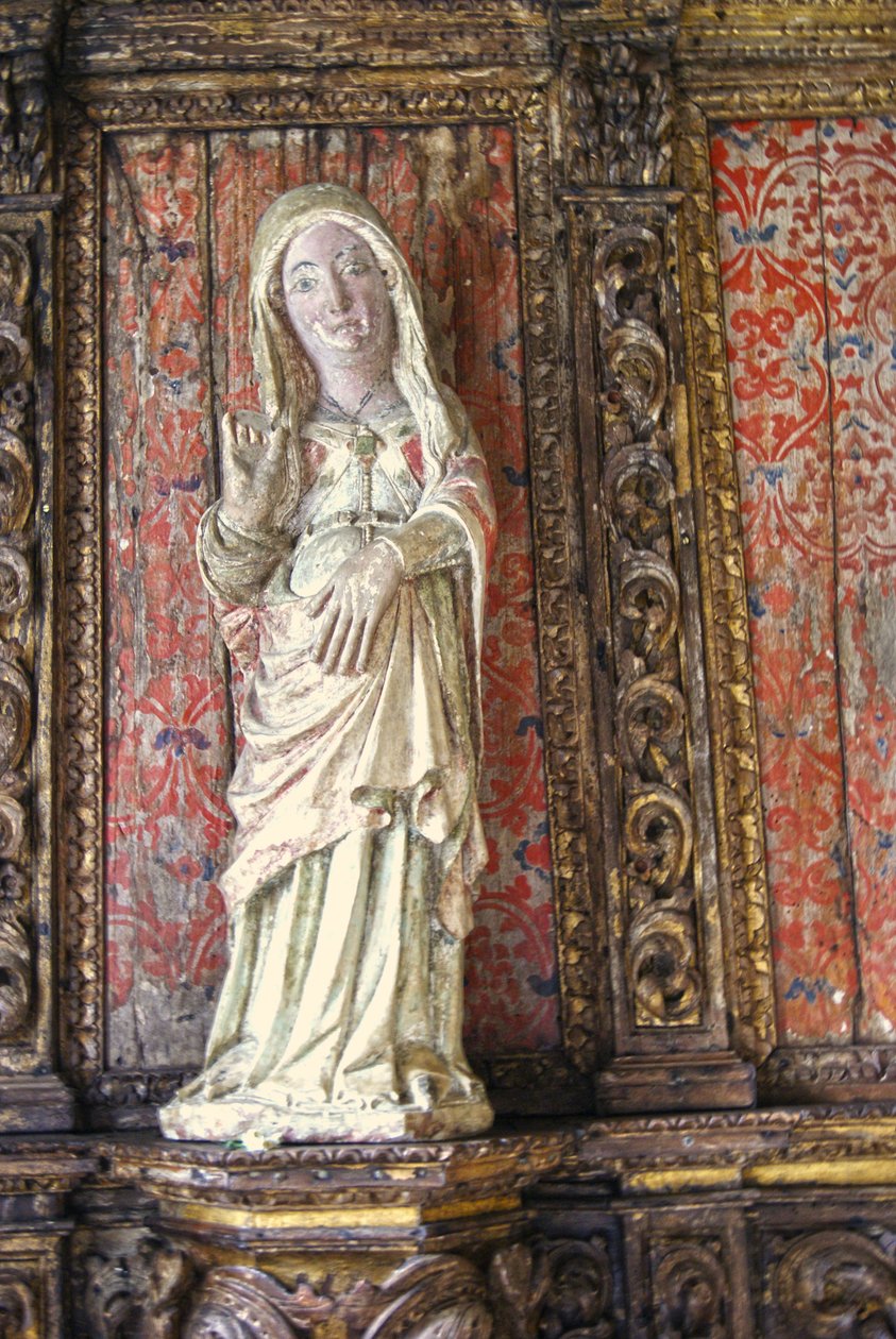 Geschnitzte Statue der schwangeren Jungfrau Maria, Lamego, Portugal ca. 1562 von Portuguese School