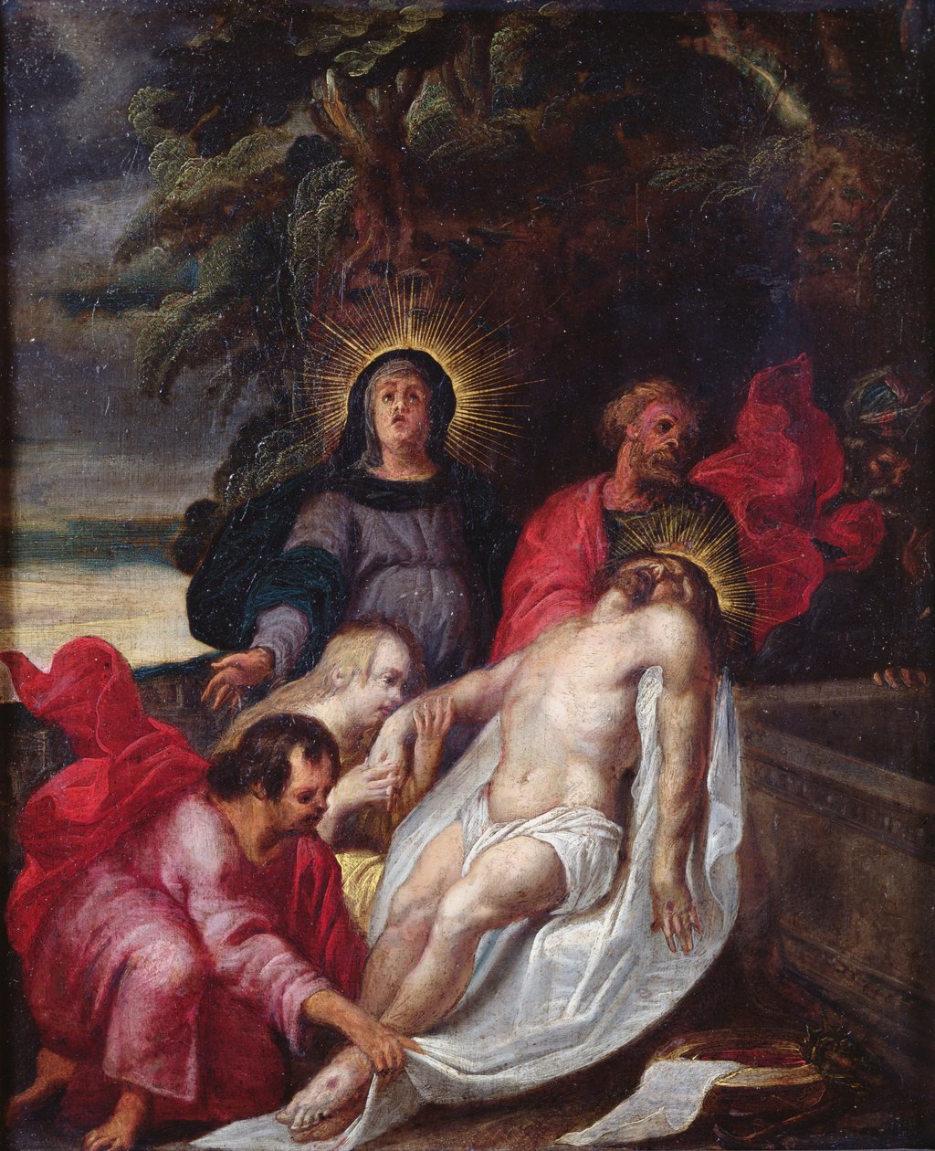 Die Grablegung Christi, 1699 von Portuguese School