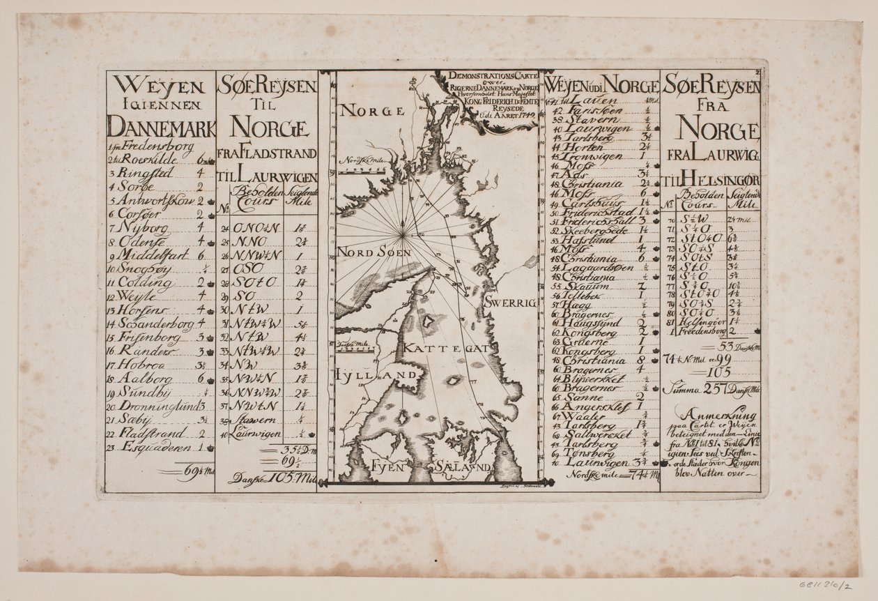 Karte von Skagerrak und Kattegat mit umliegenden Landesteilen von Poul Isac Grønvold