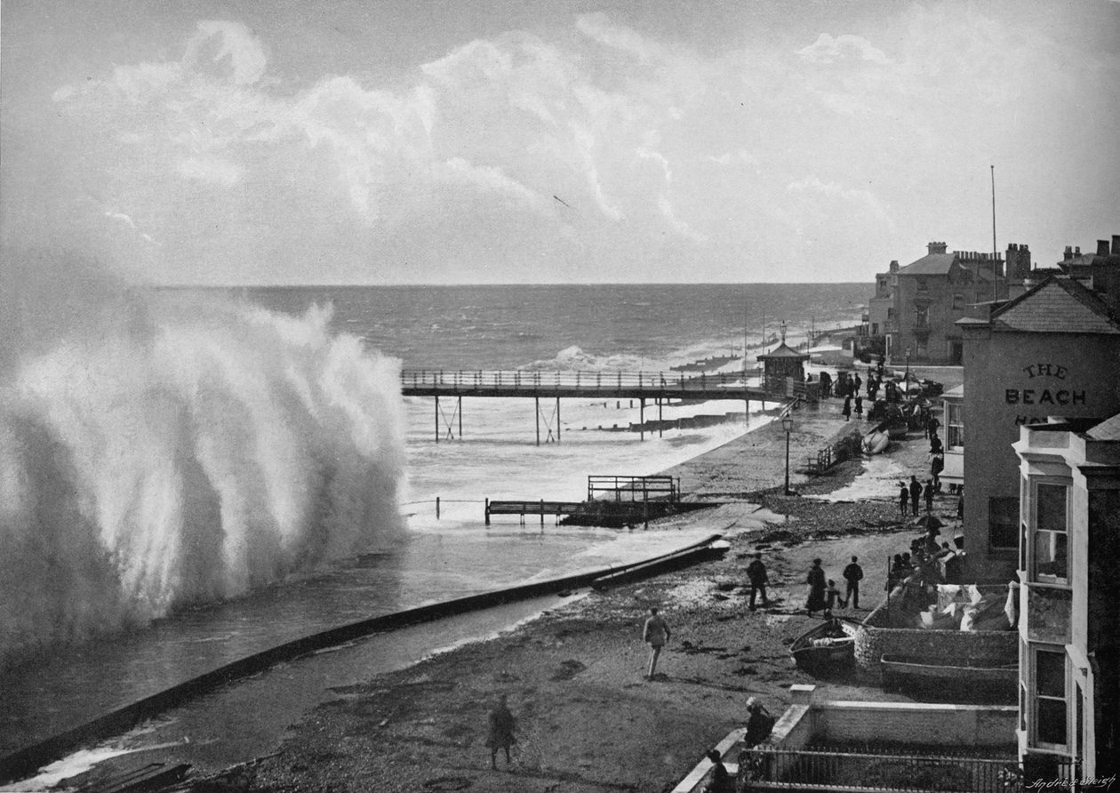 Ein großes Meer bei Bognor, ca. 1896 von Poulton and Co