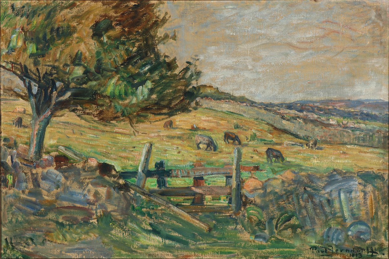 Landschaft mit grasenden Schafen von Povl Jerndorff