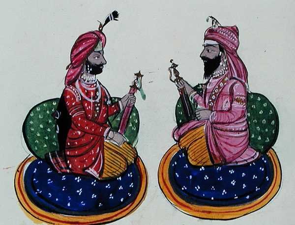 Maharaja Kharak Singh und Maharaja Nau Nihal Singh, ca. 1890 von Punjabi School