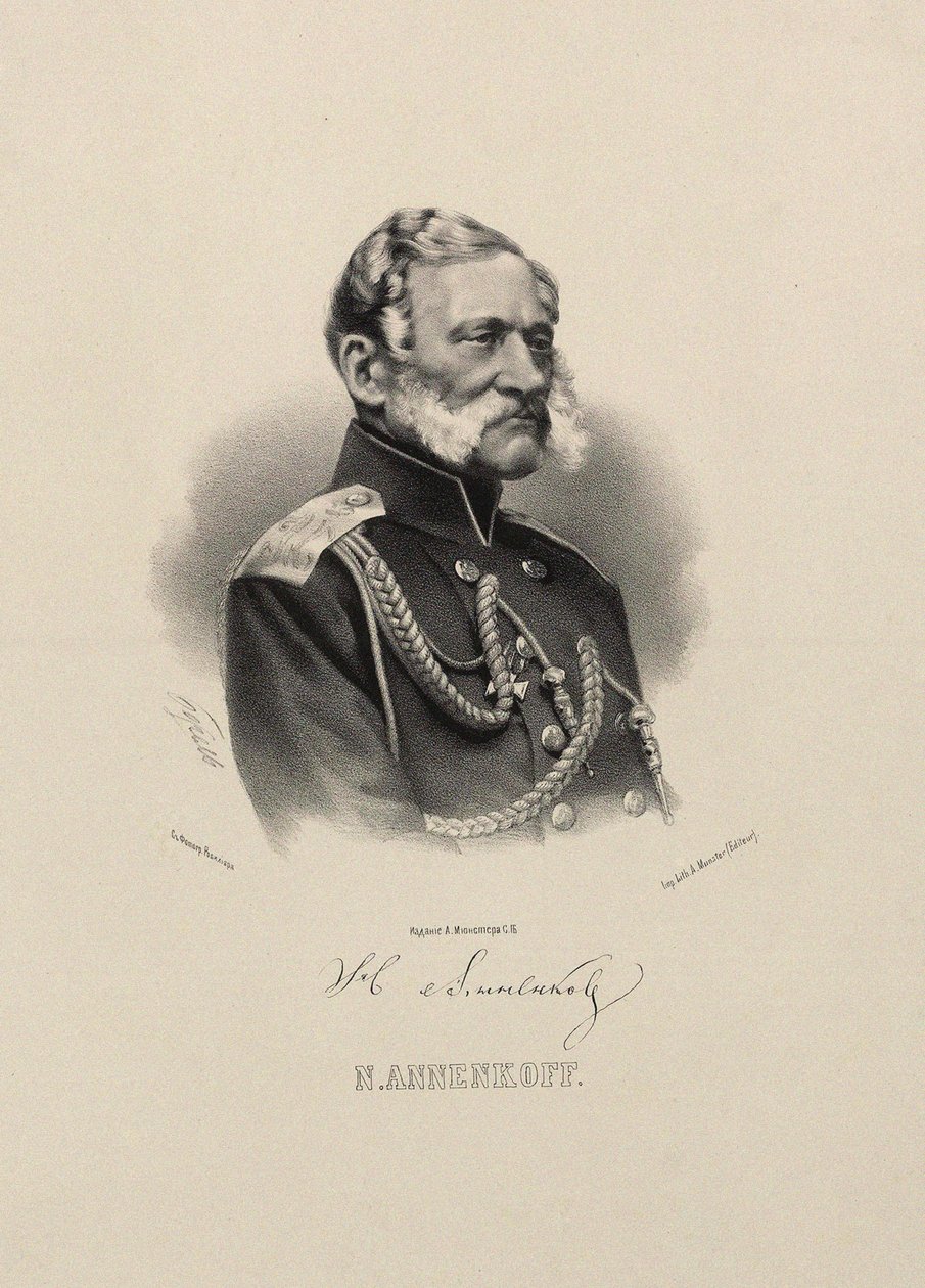 Porträt von General Nikolai Nikolajewitsch Annenkow 1799-1865 von Pyotr Fyodorovich Borel