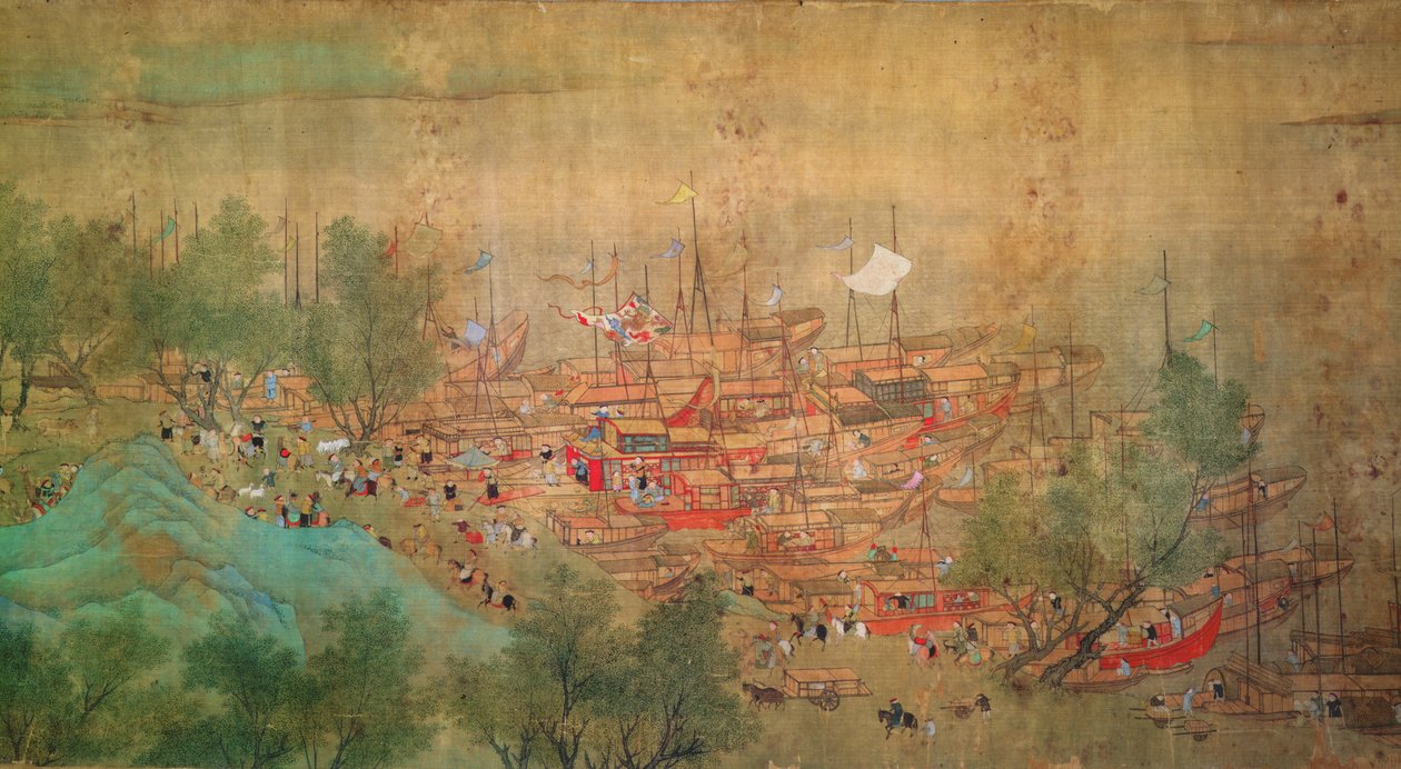 Kaiser Kang Shis Tour durch Kiang-Han im Jahr 1699, nach Chaio Ping Chen (1661-1722) von Qing Dynasty Chinese School