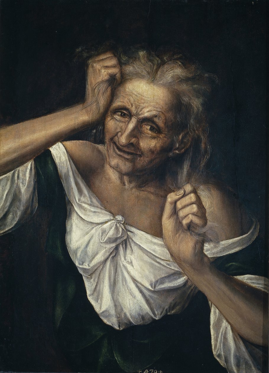 Alte Frau, die sich die Haare rauft von Quentin Massys or Metsys