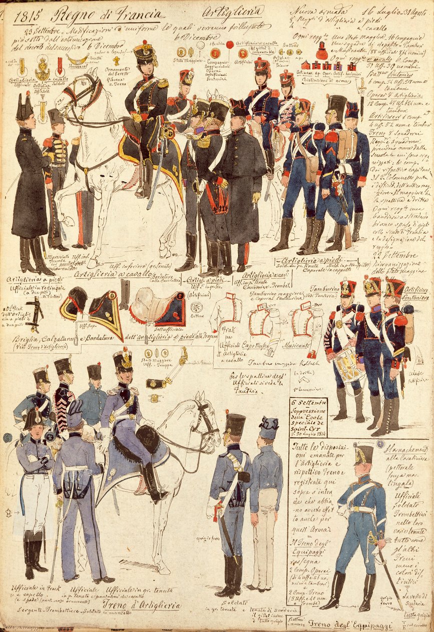 Uniformen der Artillerie des Königreichs Frankreich von Quinto Cenni
