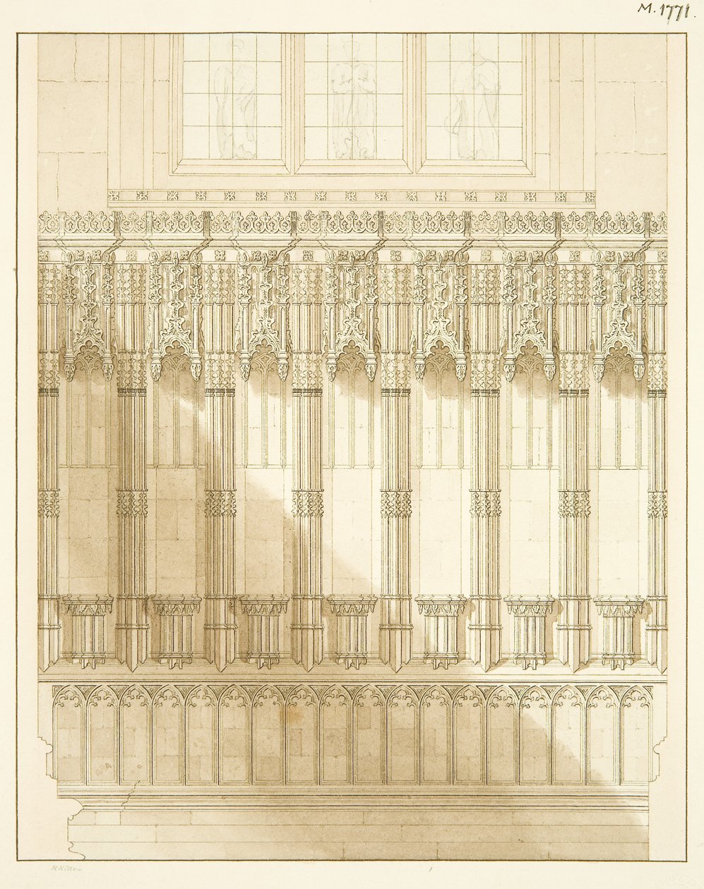 Schirm am Ostende des Nordschiffs der Kathedrale von Bristol von R. Kitson