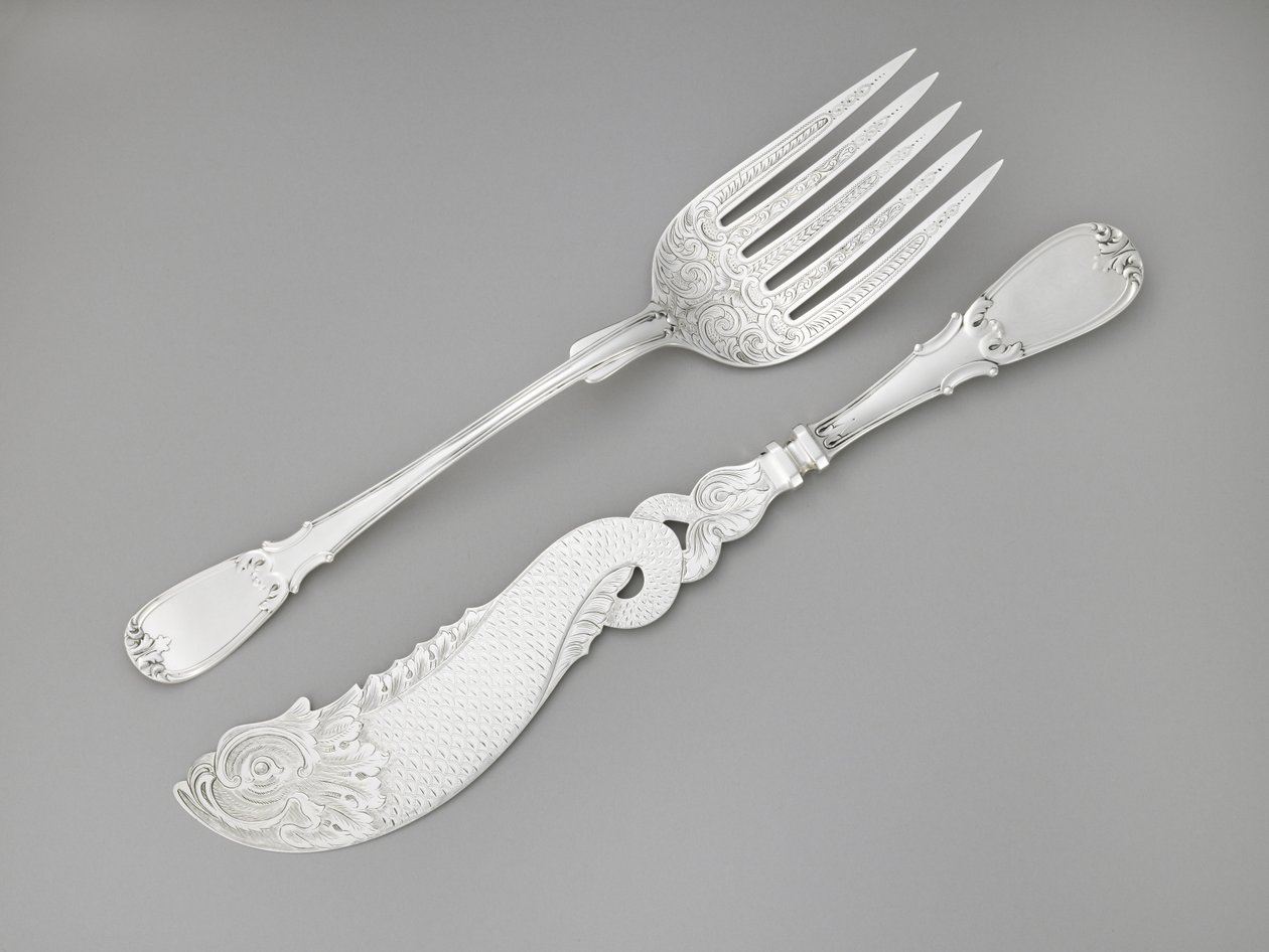 Fischgabel und Messer, ca. 1835-1845 von R. and W. Wilson