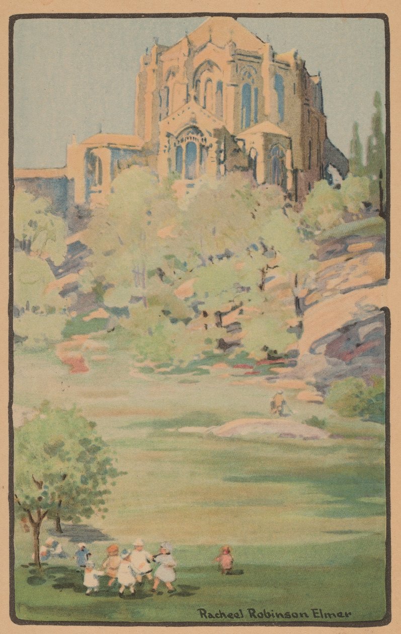 Die Kathedrale von St. John the Divine vom Morningside Park, 1914 von Rachael Robinson Elmer