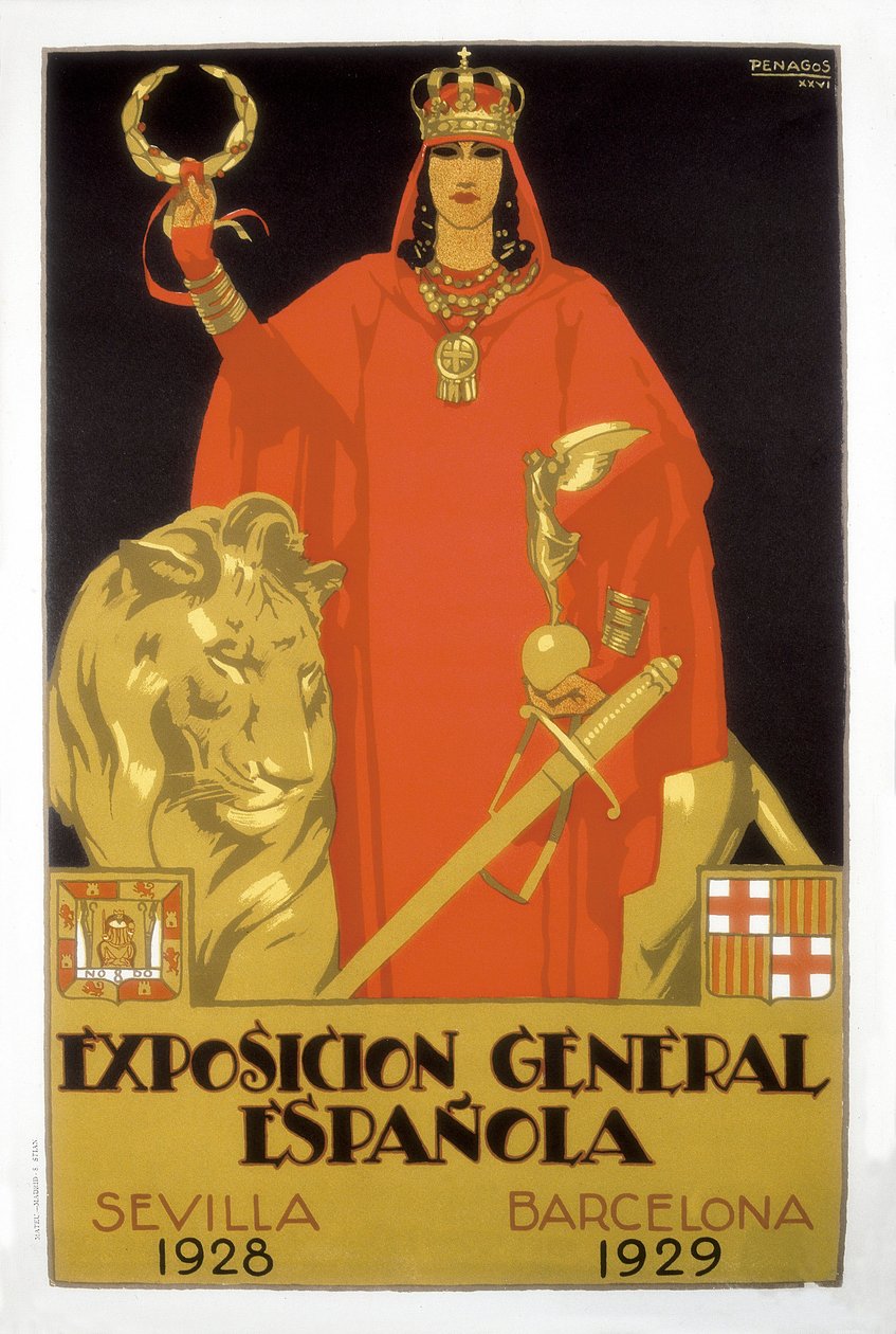 Allgemeine Spanische Ausstellung, Sevilla 1928 - Barcelona 1929 (Plakat) von Rafael de Penagos