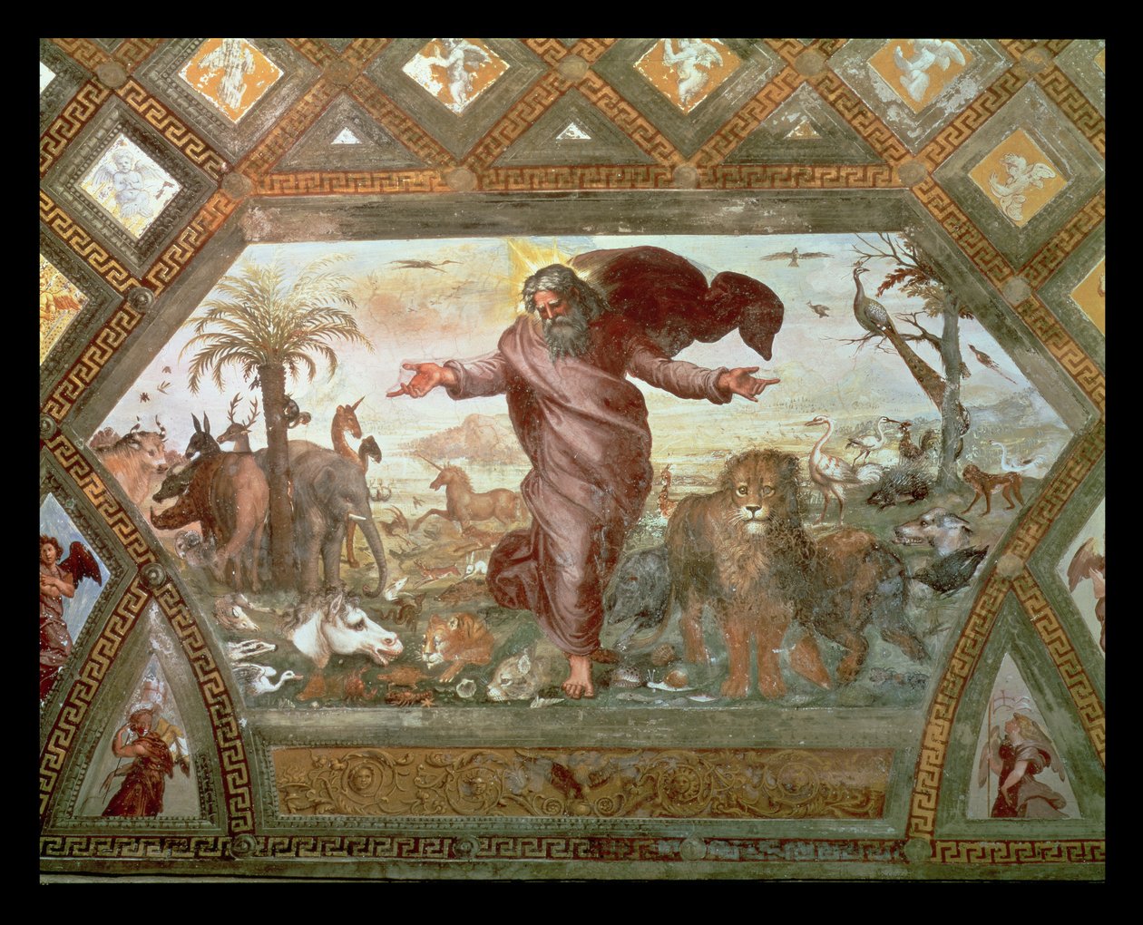 Gott erschafft die Erde von Raffaello Sanzio Raphael