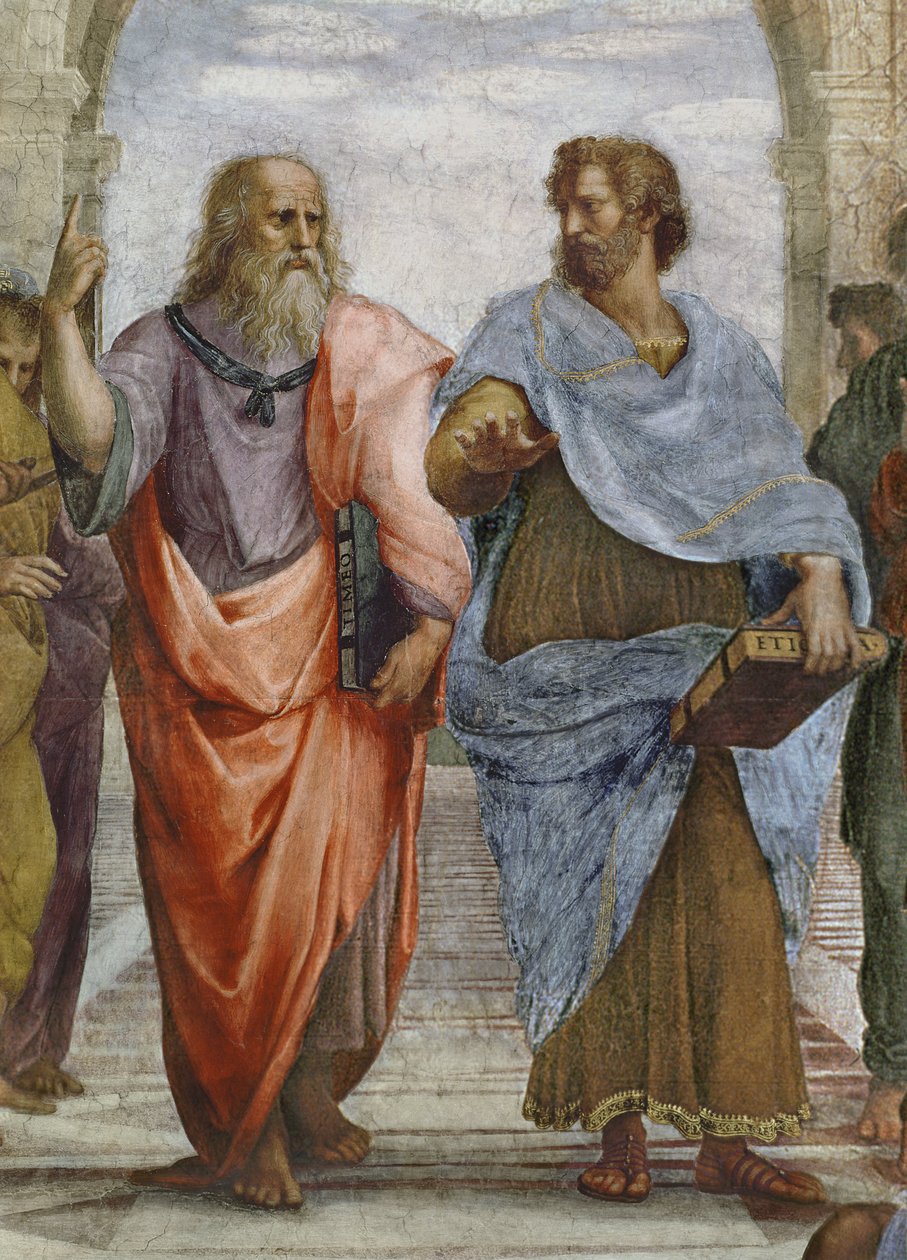 Aristoteles und Platon: Detail der Schule von Athen, 1510-11 (Detail) von Raffaello Sanzio Raphael