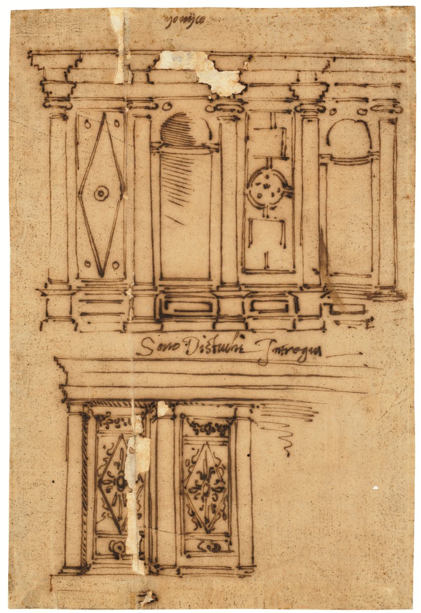 Entwurf für eine Wanddekoration von Raffaello da Montelupo
