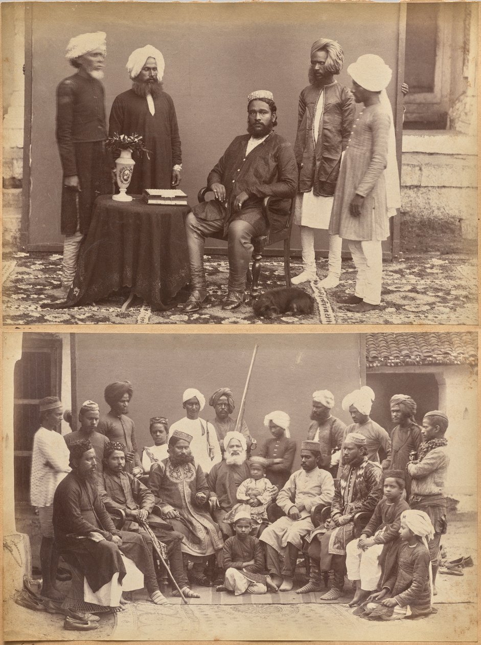 Ramkishore Singh, Rewa (recto, oben); Mowhri Rahman Alli Khan Familie, Rewa (recto, unten) von Raja Deen Dayal