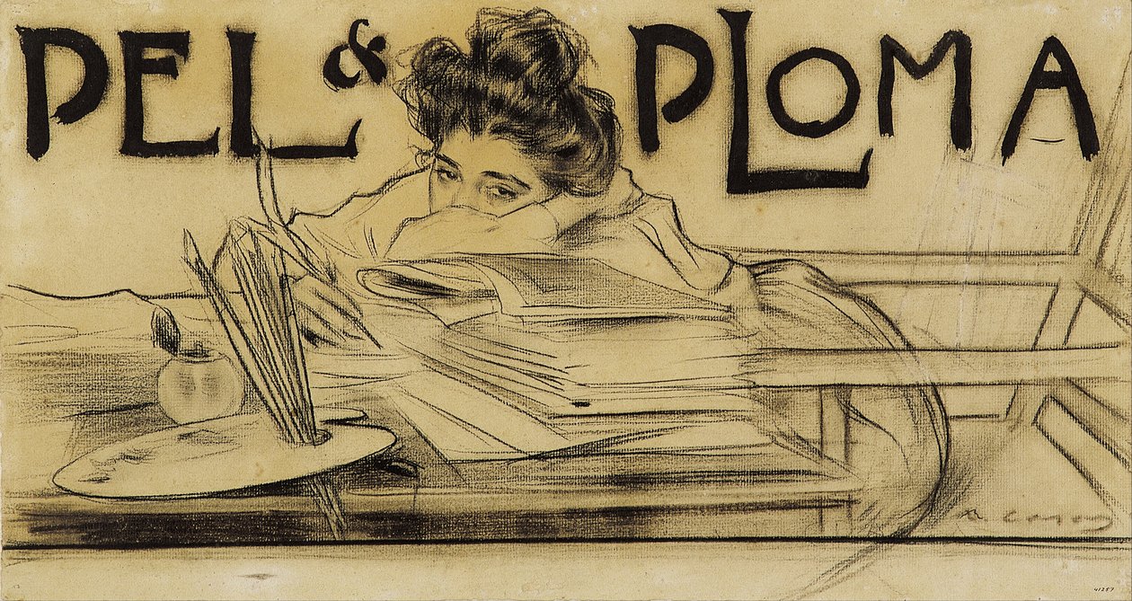 Kopfstück für die Zeitschrift Pèl i Ploma von Ramon Casas i Carbo