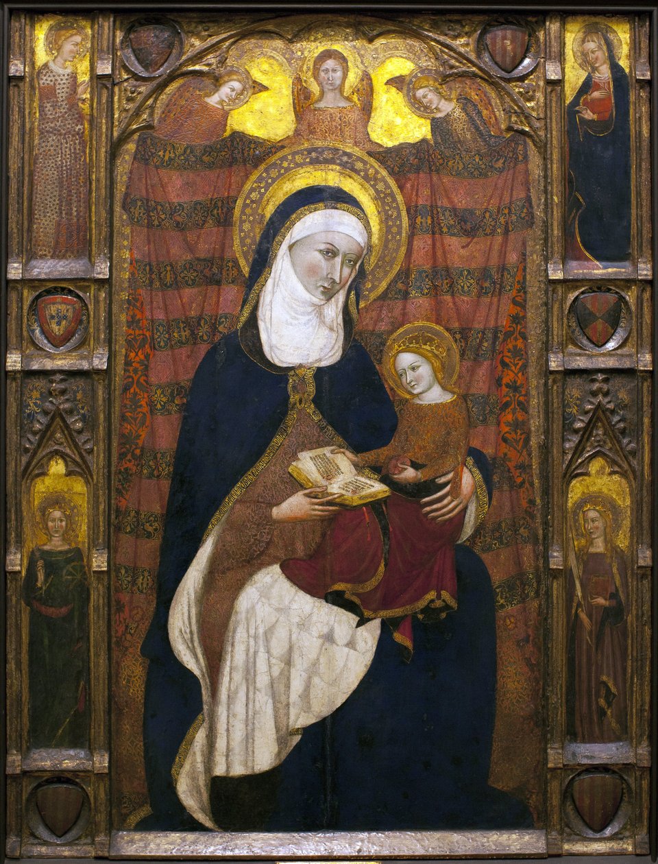Heilige Anna und die Jungfrau (Detail) - Gemälde von Ramons Destorrents, Arnau und Jaume Ferrer Bassa, um 1350 von Ramon Destorrents