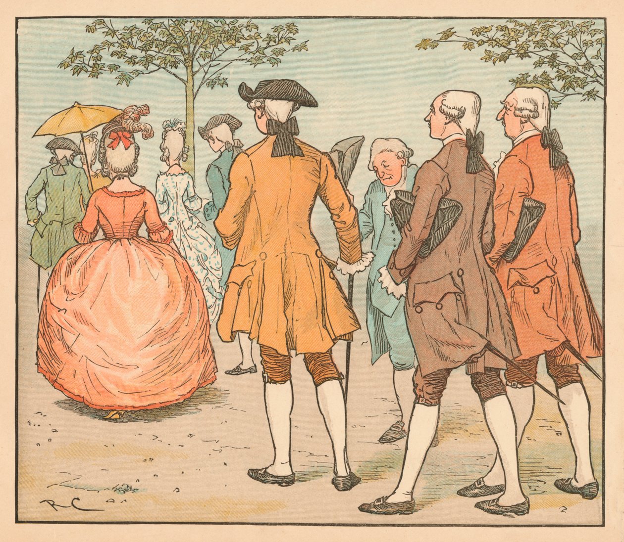Ihre Liebe wurde gesucht... Von zwanzig Freiern und mehr, ca. 1885 von Randolph Caldecott