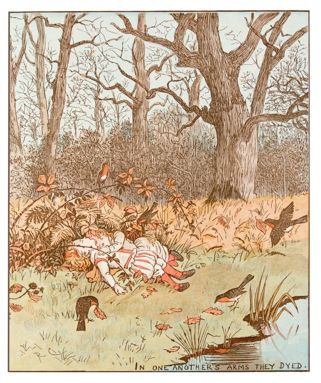 Szene aus The Babes in the Wood, 1878 von Randolph Caldecott