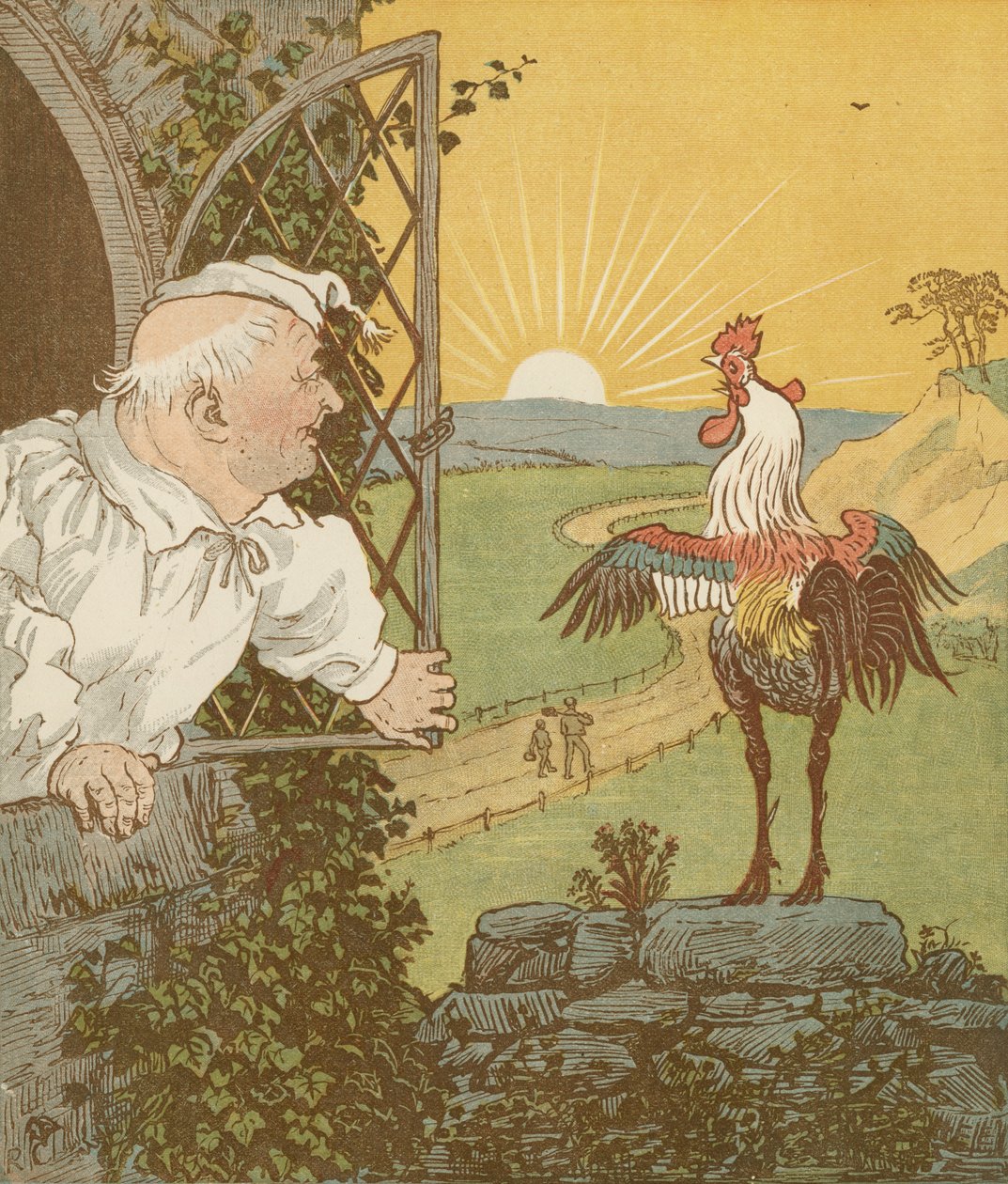 Das Haus, das Jack baute. Kumulative Kinderreim. Dies ist der Hahn, der am Morgen krähte ... Illustration von Randolph Caldecott. von Randolph Caldecott