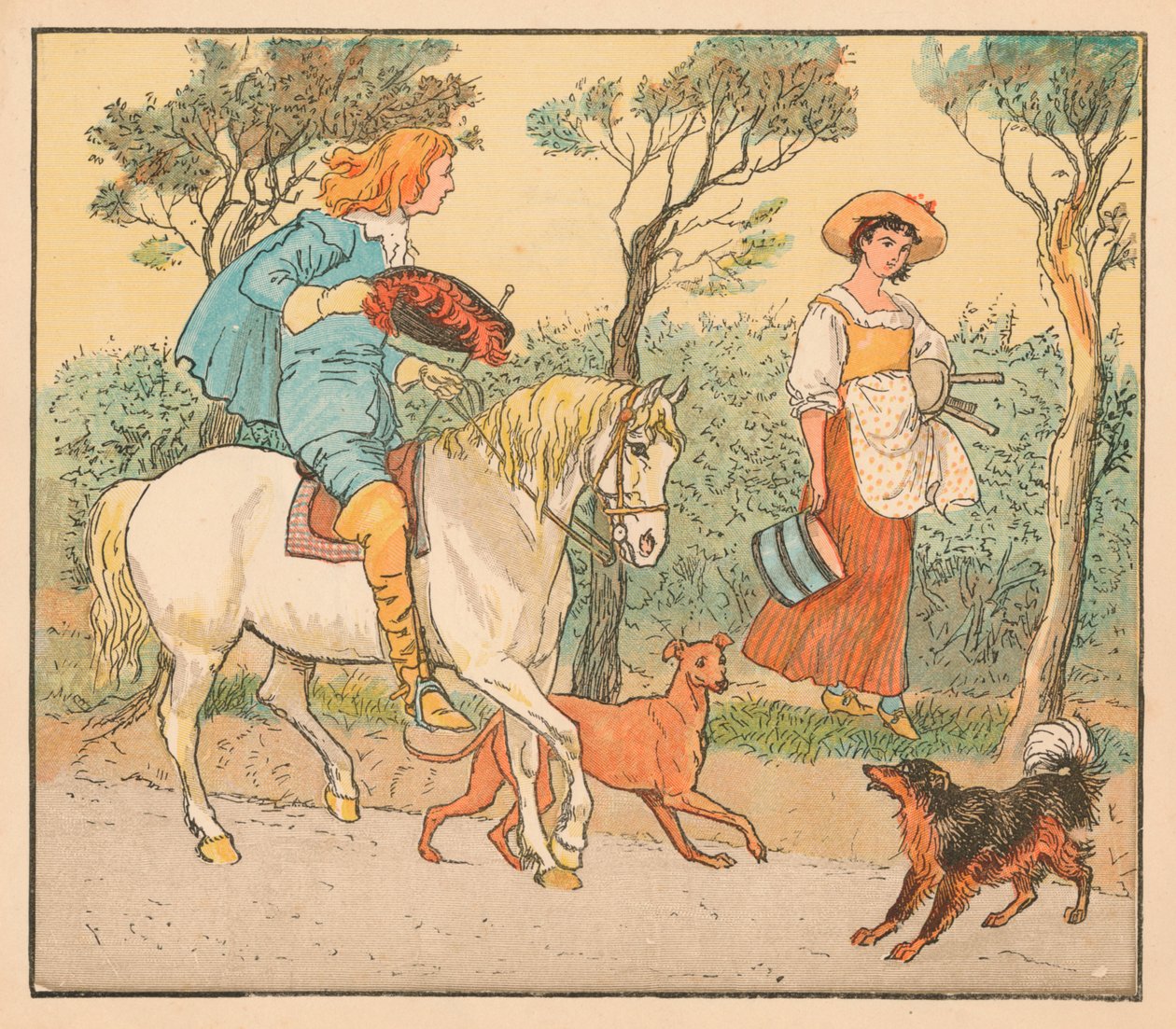 Wohin gehst du, mein hübsches Mädchen, um 1882 von Randolph Caldecott