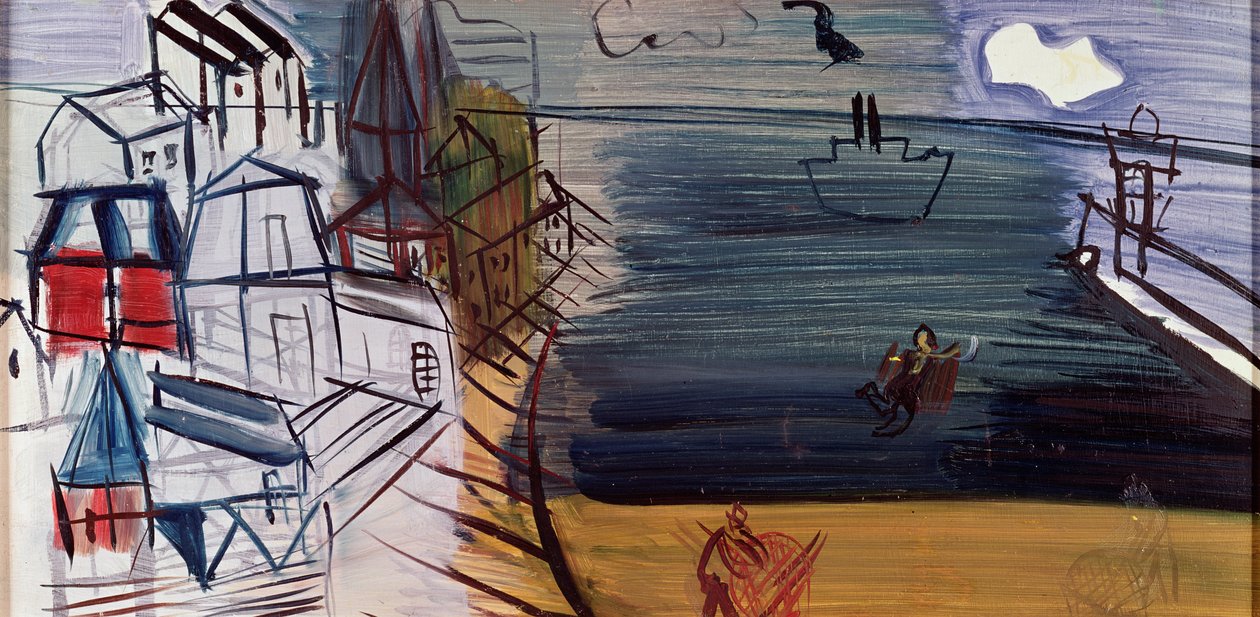 Frachtschiff bei Sainte-Adresse, nach 1945 von Raoul Dufy