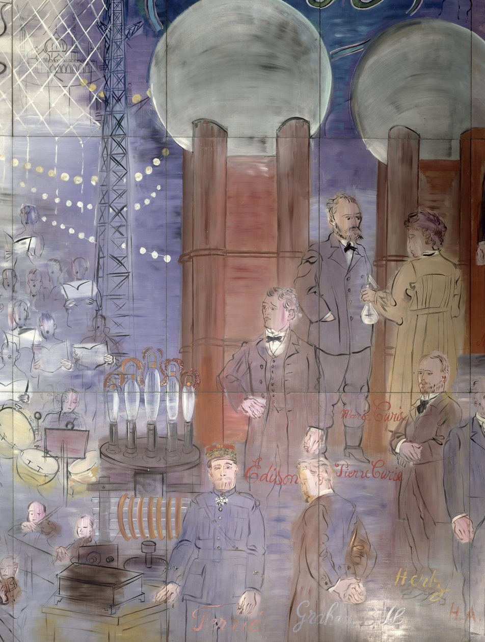 La Fée Électricité, Detail der linken Seite, Wissenschaftler darstellend von Raoul Dufy