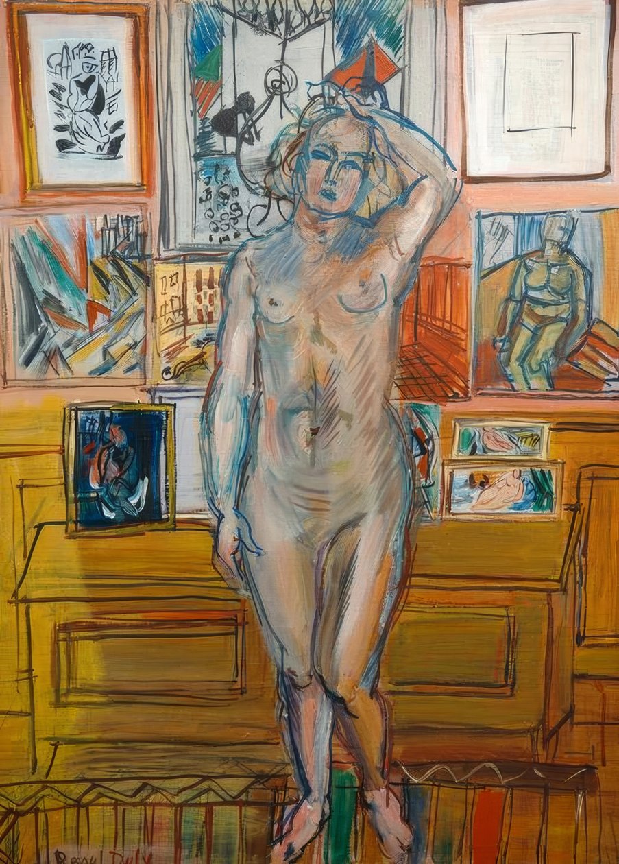 Stehender Akt an Gemälden von Raoul Dufy