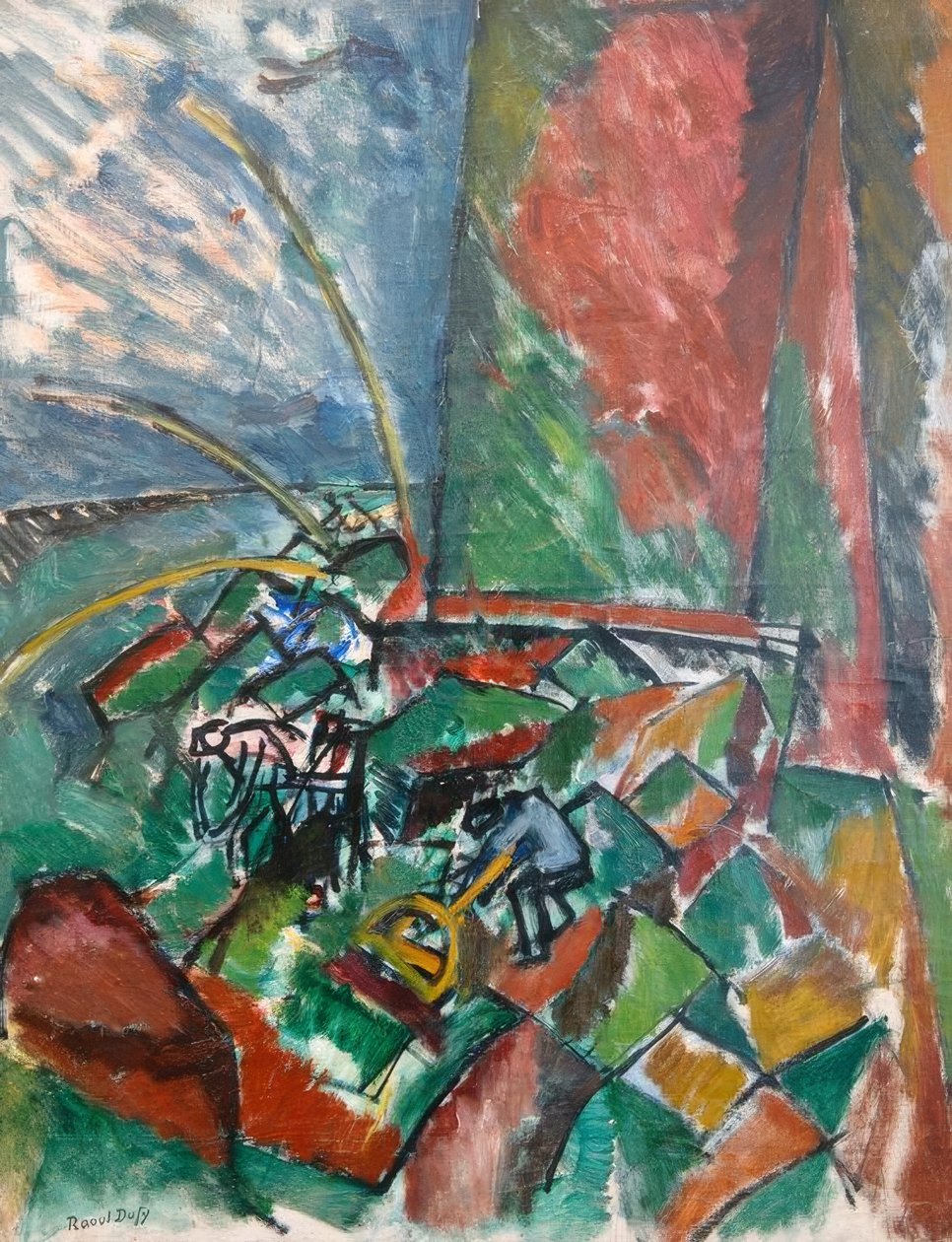 Mit Schleppnetzen an der Brücke von Le Havre von Raoul Dufy