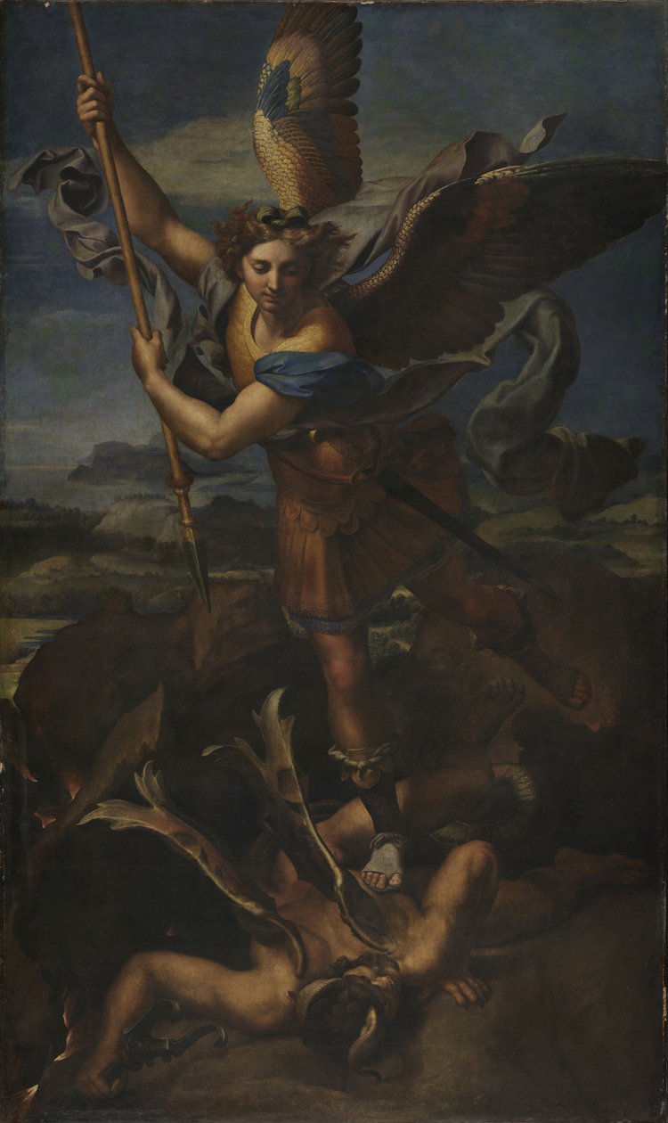 Der Erzengel Michael besiegt Satan von Raffaello Sanzio Raphael