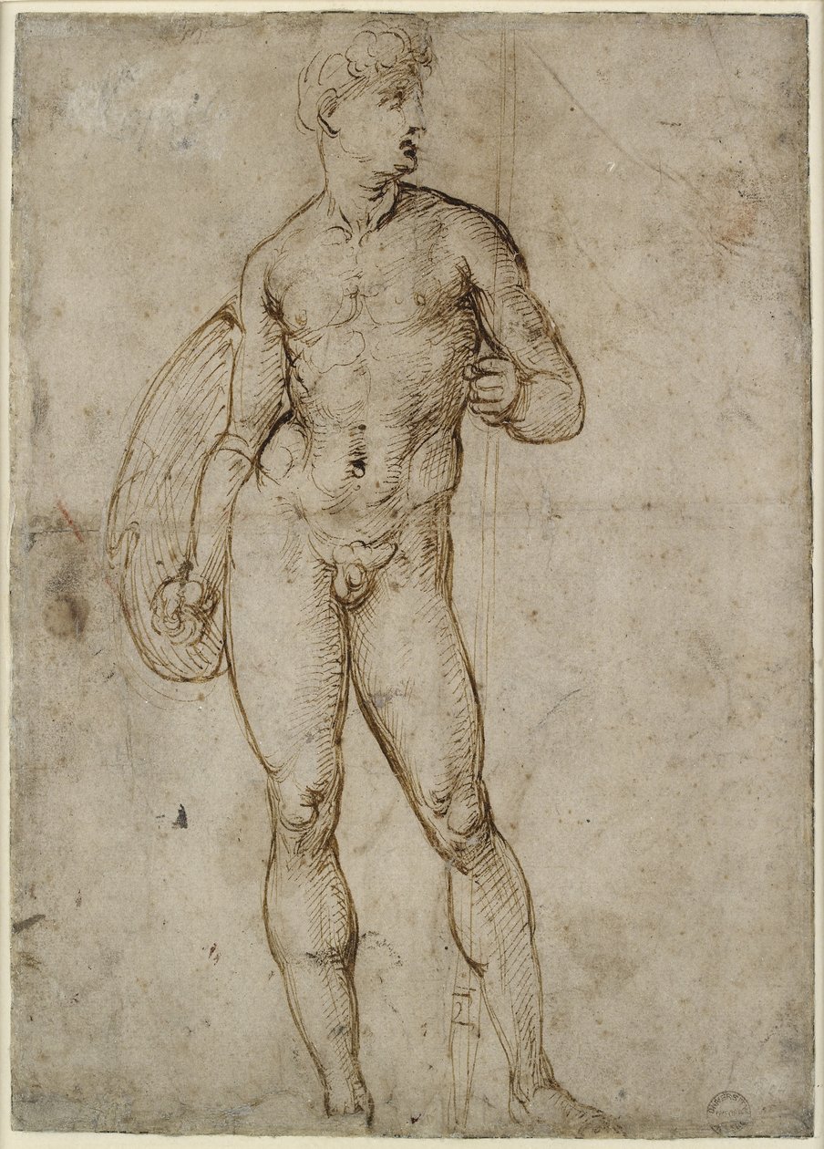 Recto: Ein jugendlicher Krieger, WA1846.163 von Raffaello Sanzio Raphael