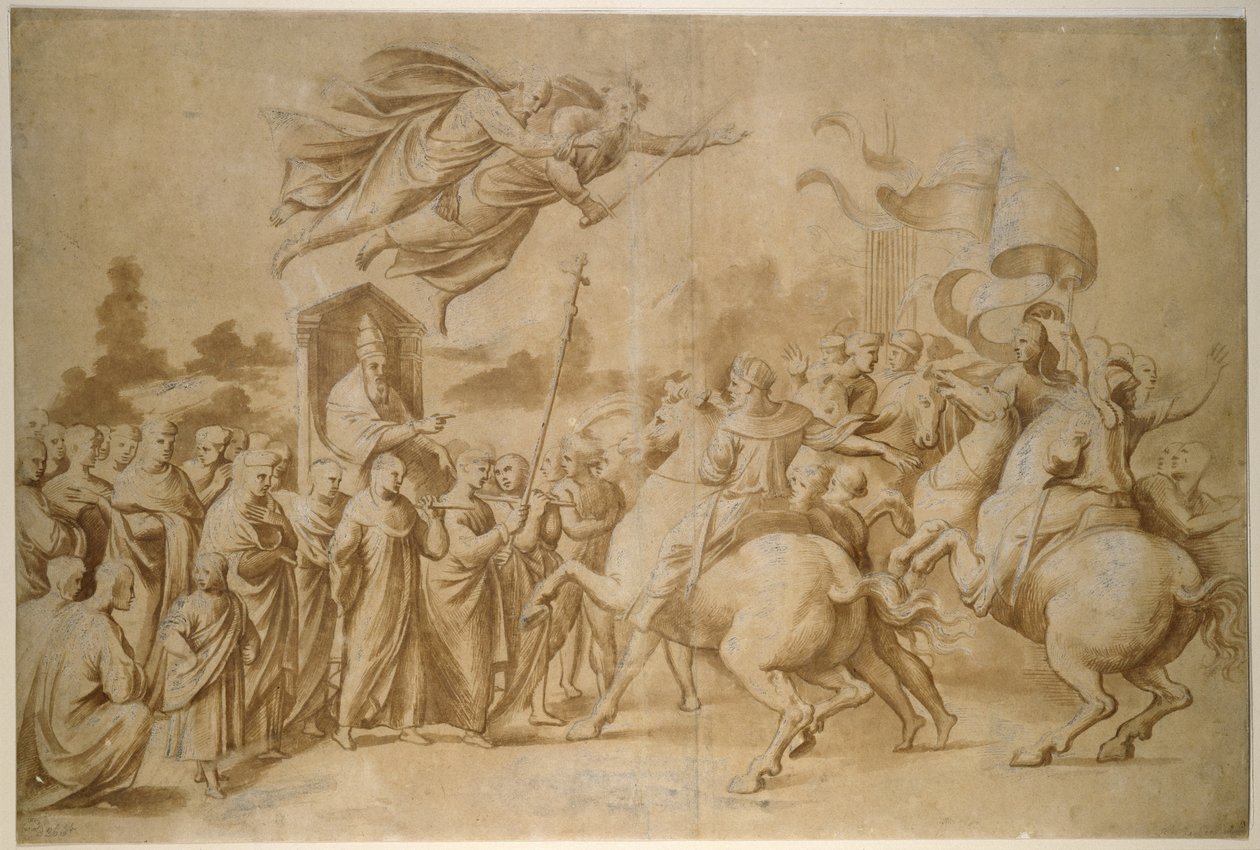 Die Abwehr von Attila von Raffaello Sanzio Raphael