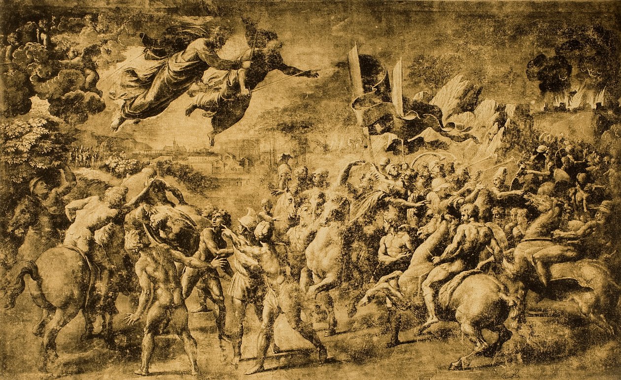 Die Heiligen Petrus und Paulus erscheinen Attila von Raffaello Sanzio Raphael