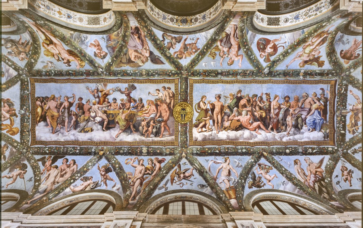 Ansicht der Gewölbe der Loggia von Amor und Psyche von Raphael