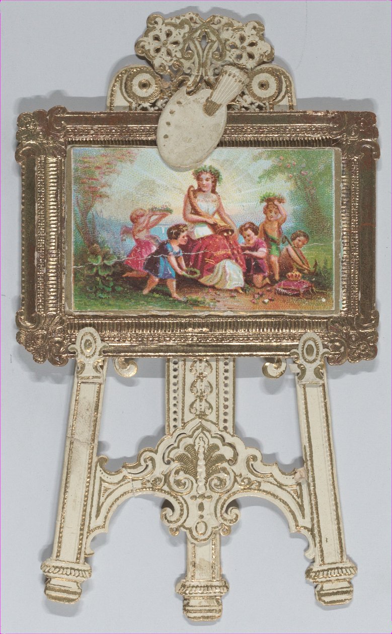Valentine - Stehende Staffelei, chromolithografierte Familie, 1873 von Raphael Tuck and Sons