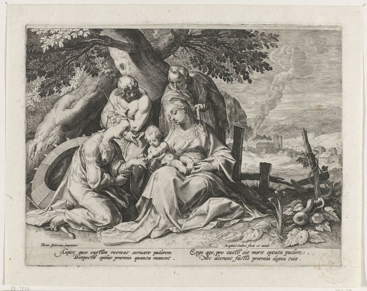 Heilige Familie mit heiliger Katharina und heiligem Sebastian von Raphaël Sadeler (I)