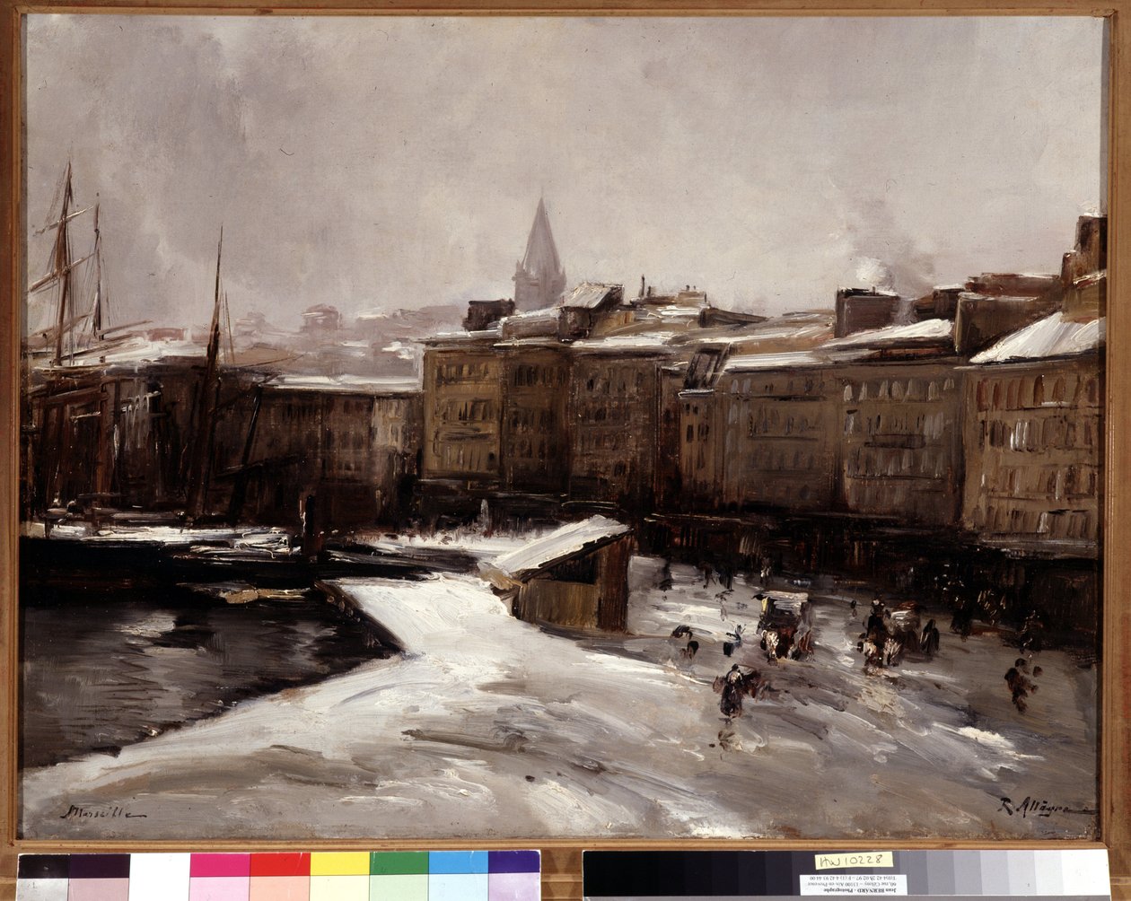 Quai du Port, Marseille, im Schnee von Raymond Allegre