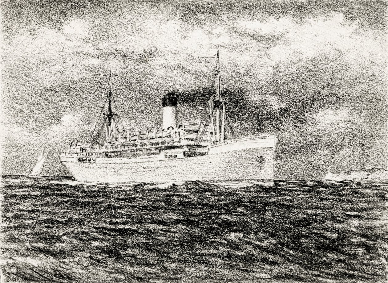 Linienschiff auf der Gironde-Mündung von Raymond Bonnefon