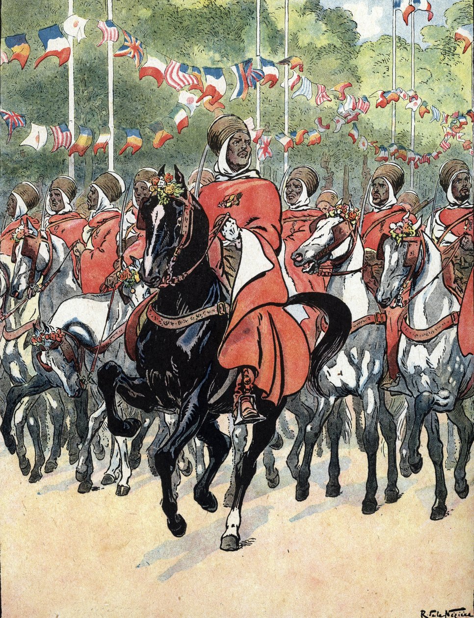 Erster Weltkrieg: Siegesparade auf der Avenue des Champs-Élysées von Raymond de la Neziere