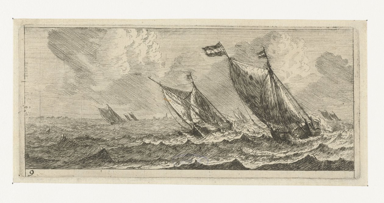 Fähren auf rauer See von Reinier Nooms