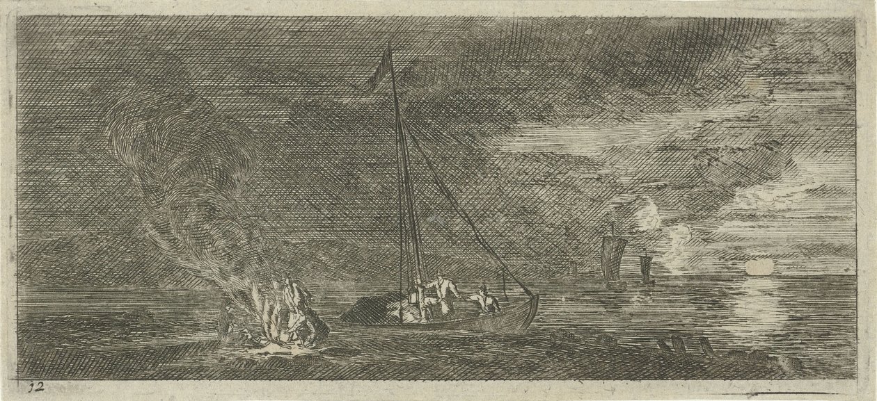 Meeresansicht bei Nacht von Reinier Nooms