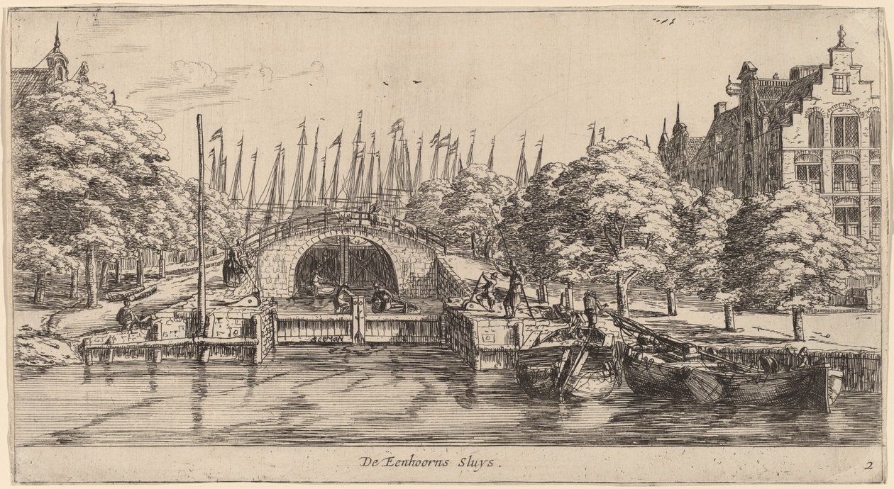 Eenhoorns Schleuse von Reinier Nooms, called Zeeman