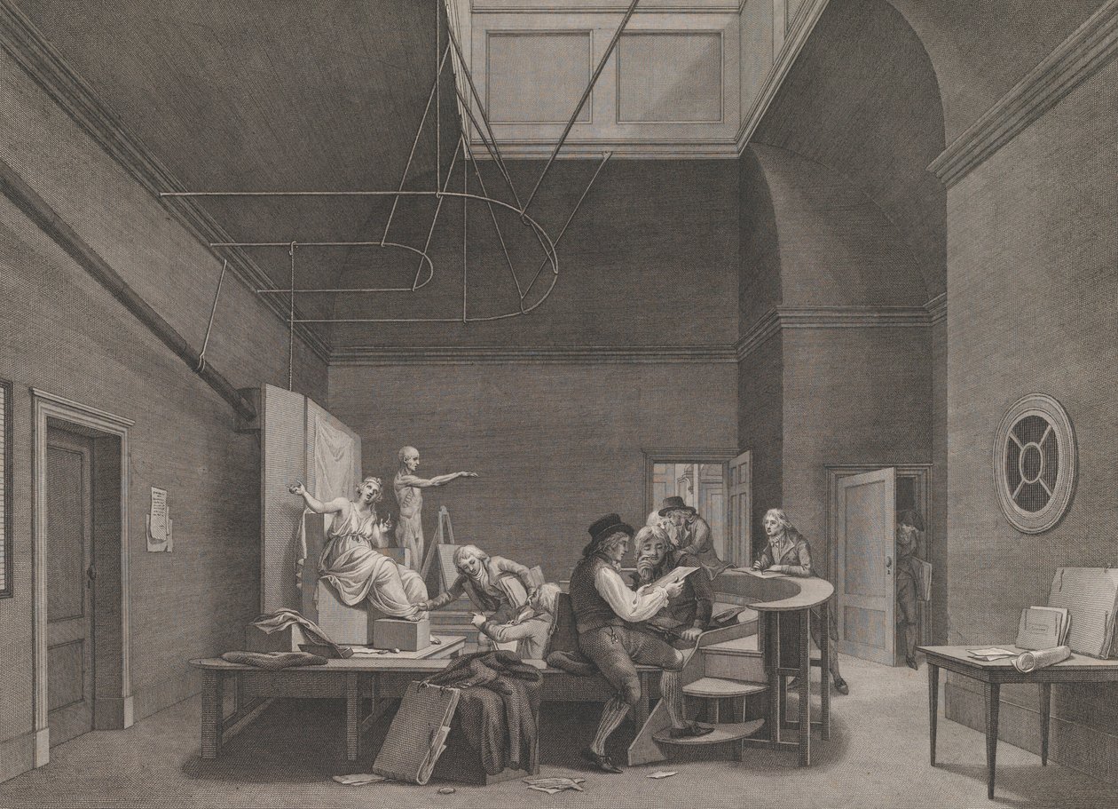 Die Zeichenschule der Felix Meritis Gesellschaft in Amsterdam, ca. 1800 von Reinier Vinkeles