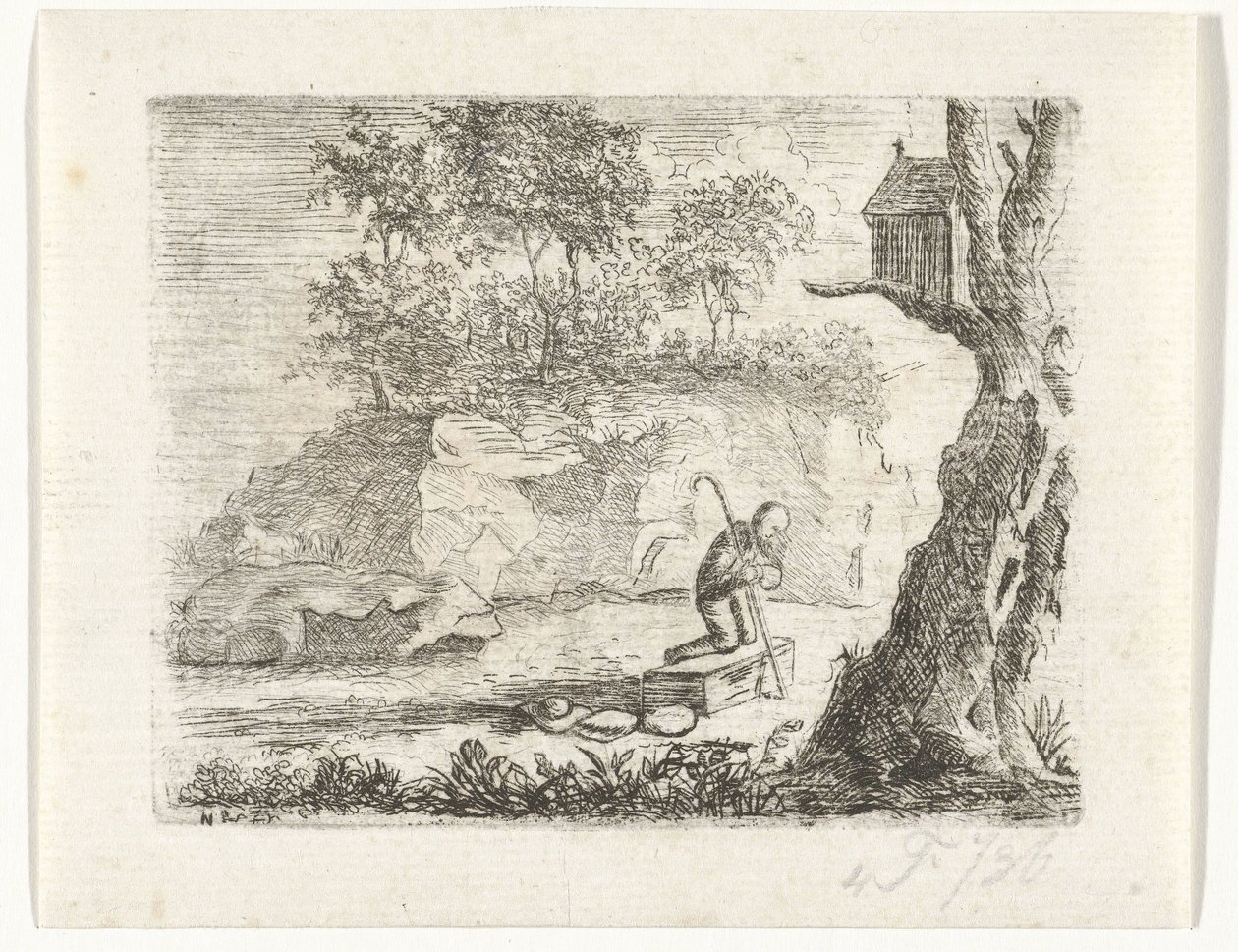 Betender Pilger von Reinierus Albertus Ludovicus baron van Isendoorn à Blois