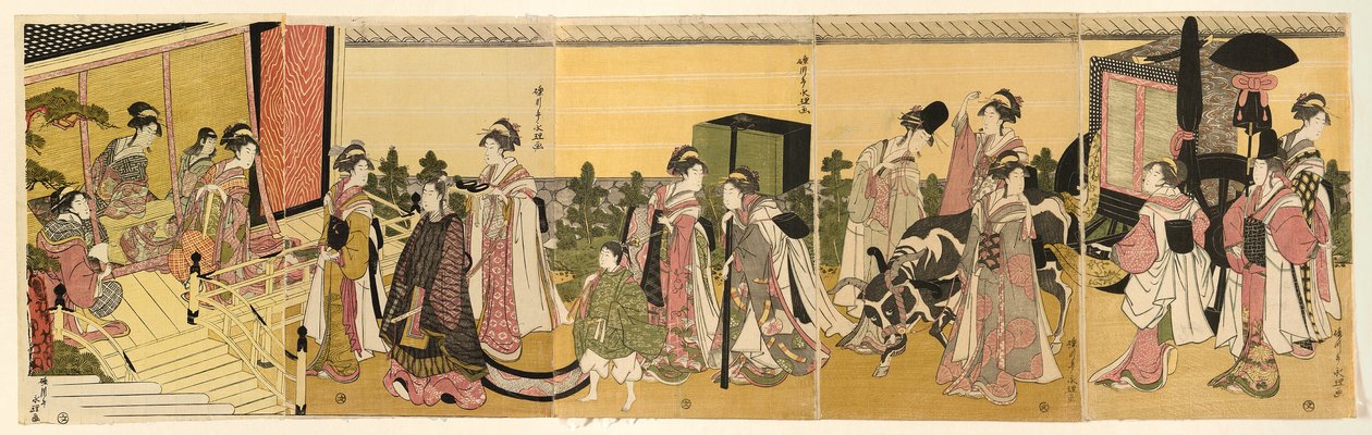 Parodie auf Prinz Genji und seine Prozession von Chōkyōsai Eiri