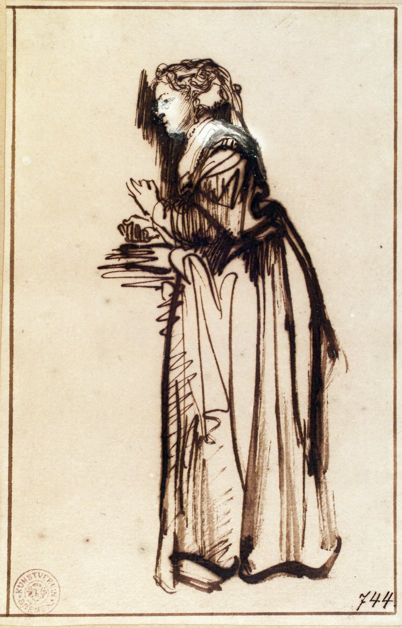 Saskia bei ihrer Toilette von Rembrandt van Rijn: Kunstdruck