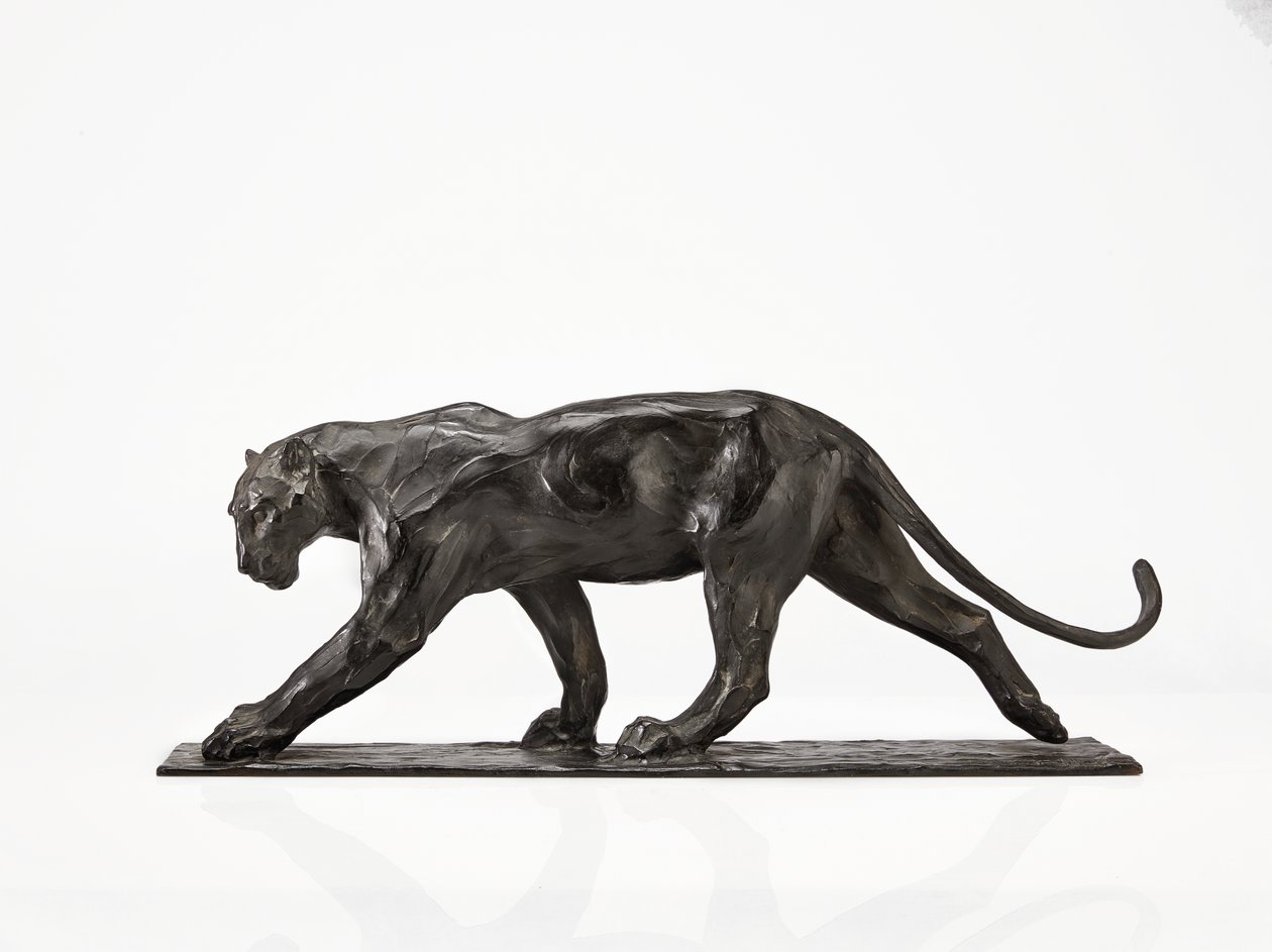 Panther im Gehen, Hinterbein erhoben, ca. 1904 von Rembrandt Bugatti